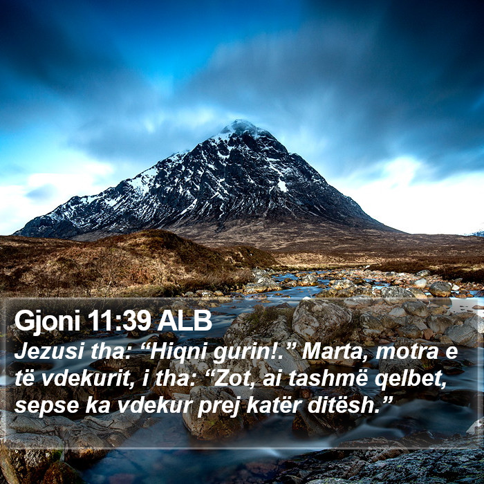 Gjoni 11:39 ALB Bible Study