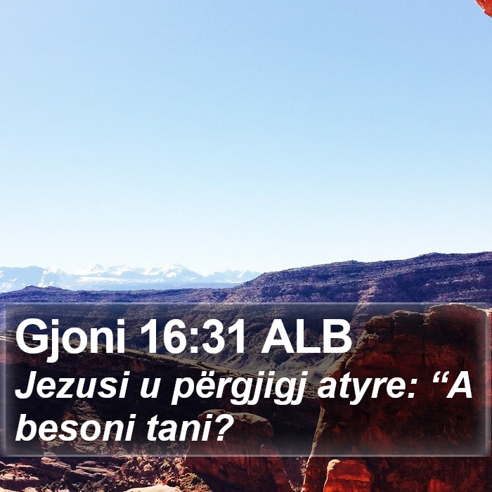 Gjoni 16:31 ALB Bible Study