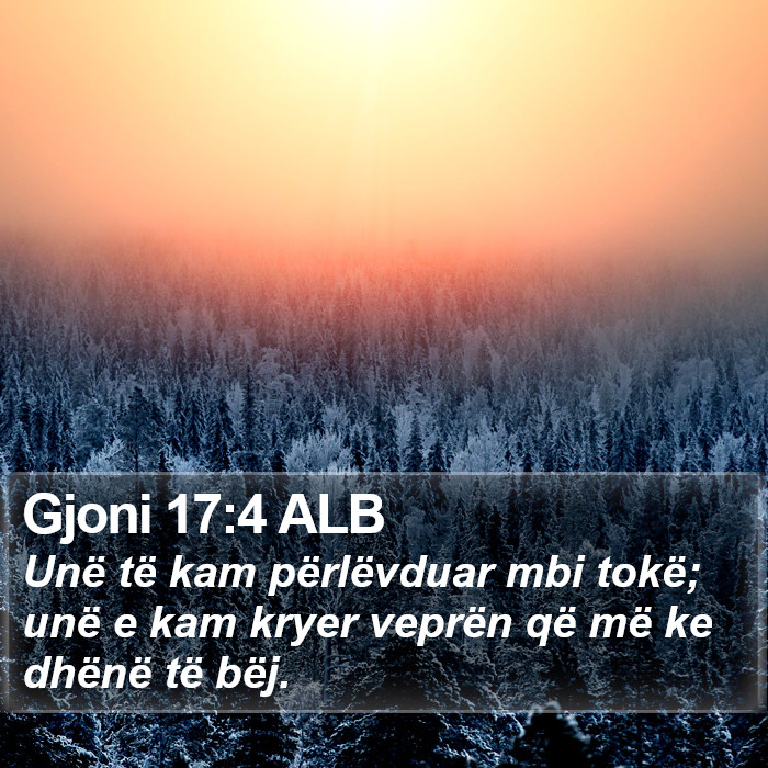 Gjoni 17:4 ALB Bible Study