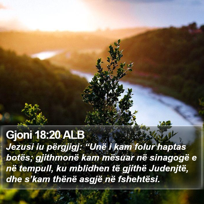 Gjoni 18:20 ALB Bible Study