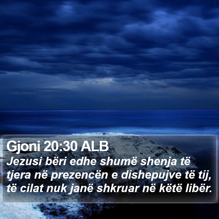 Gjoni 20:30 ALB Bible Study