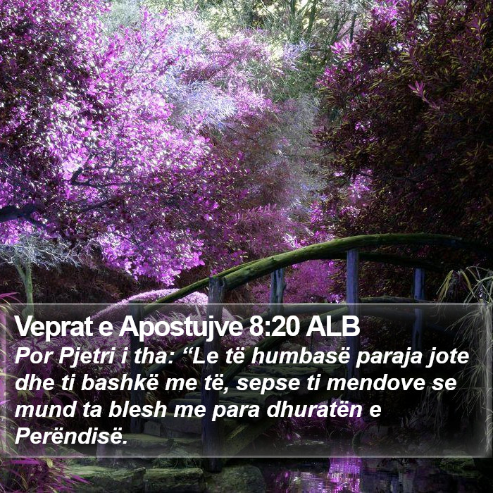 Veprat e Apostujve 8:20 ALB Bible Study