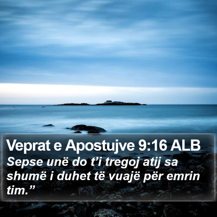 Veprat e Apostujve 9:16 ALB Bible Study