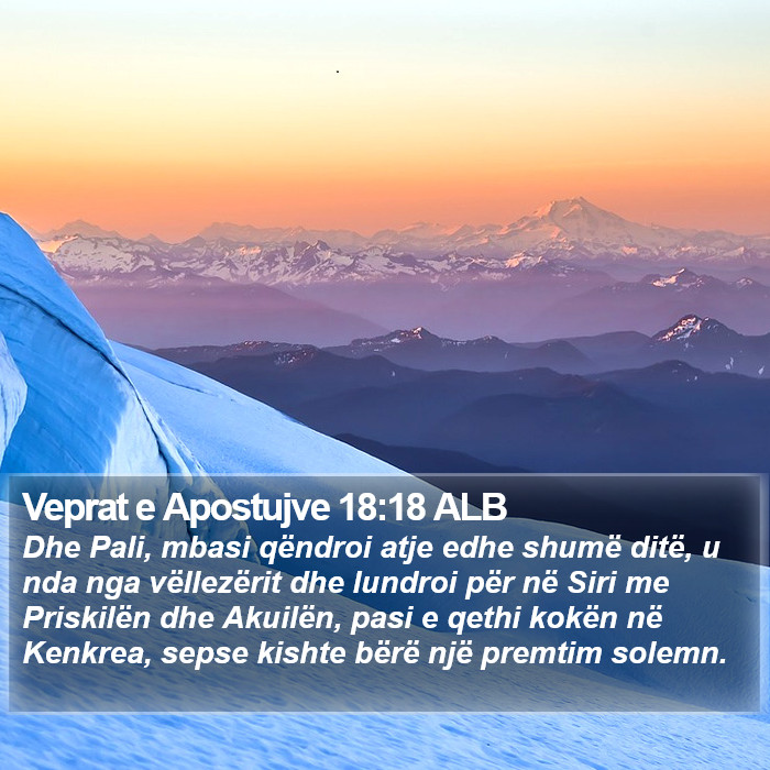 Veprat e Apostujve 18:18 ALB Bible Study