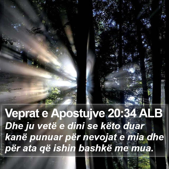 Veprat e Apostujve 20:34 ALB Bible Study
