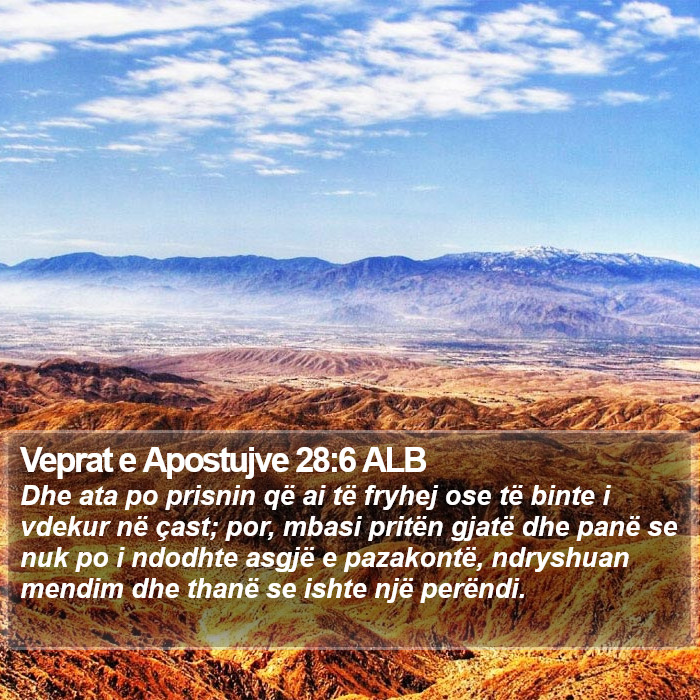 Veprat e Apostujve 28:6 ALB Bible Study