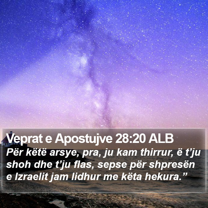 Veprat e Apostujve 28:20 ALB Bible Study