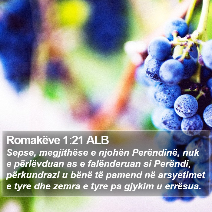 Romakëve 1:21 ALB Bible Study