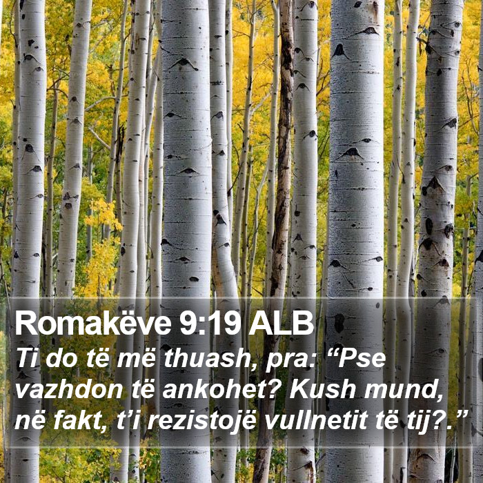 Romakëve 9:19 ALB Bible Study