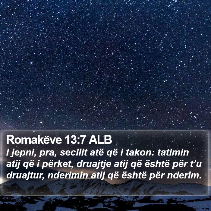 Romakëve 13:7 ALB Bible Study