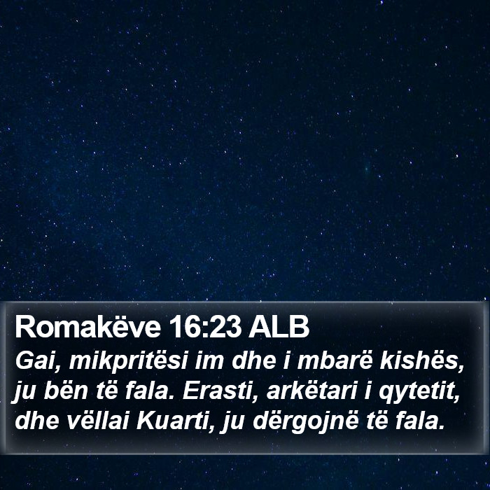 Romakëve 16:23 ALB Bible Study