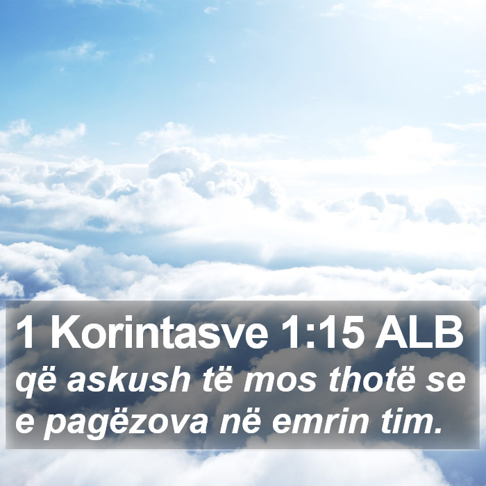 1 Korintasve 1:15 ALB Bible Study