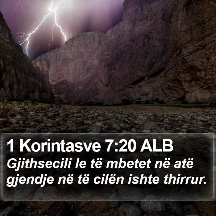 1 Korintasve 7:20 ALB Bible Study