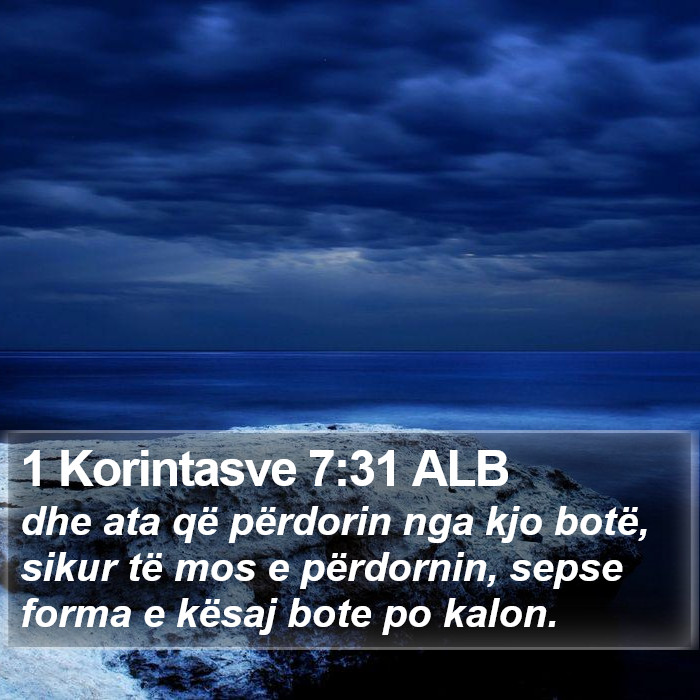 1 Korintasve 7:31 ALB Bible Study