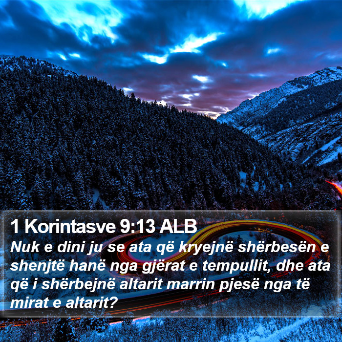 1 Korintasve 9:13 ALB Bible Study