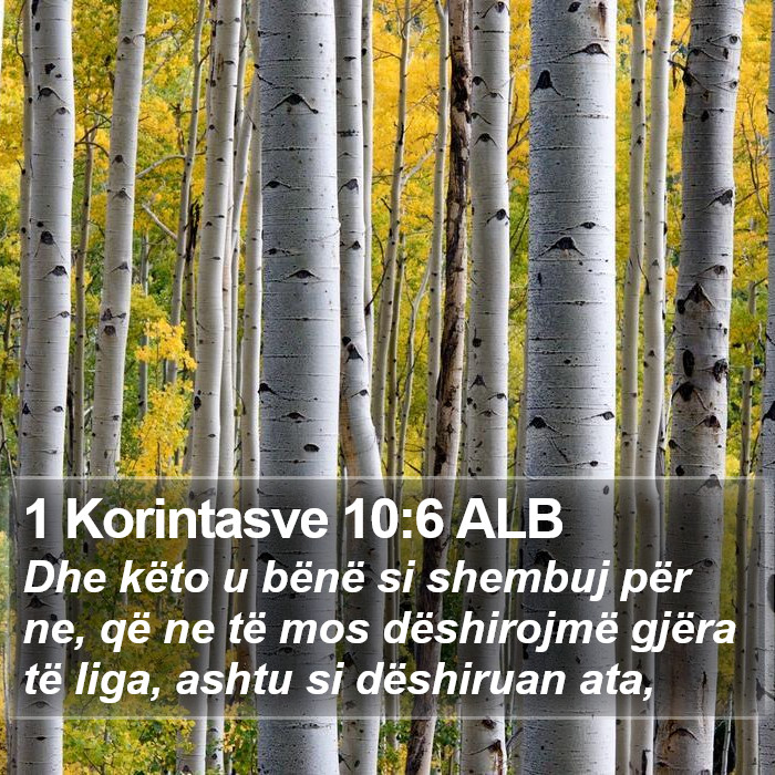 1 Korintasve 10:6 ALB Bible Study