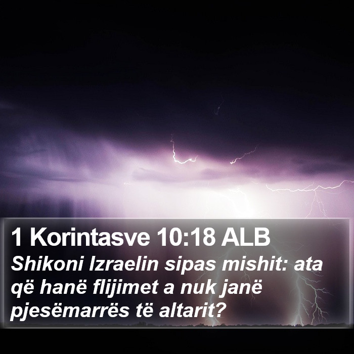 1 Korintasve 10:18 ALB Bible Study