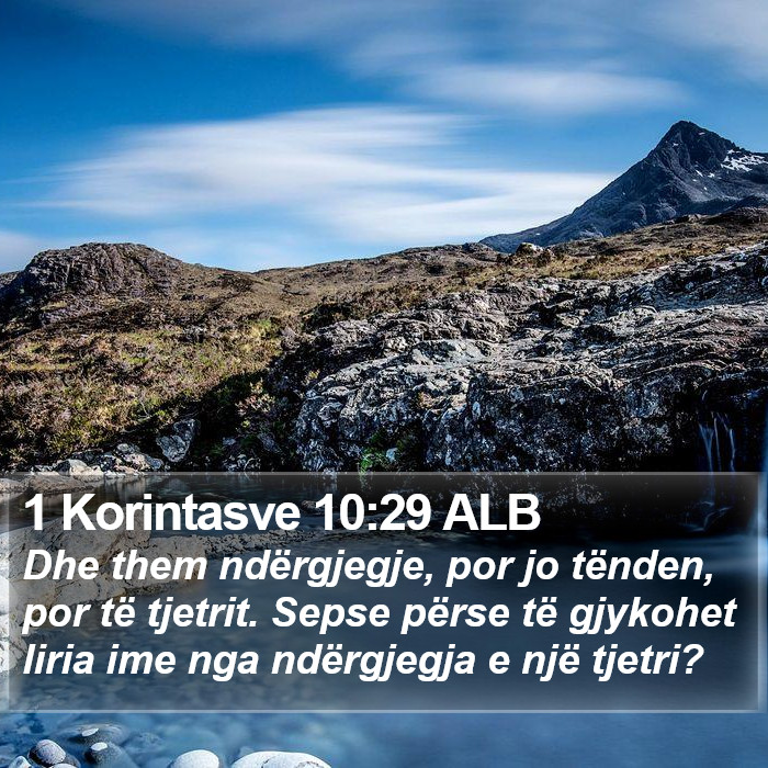 1 Korintasve 10:29 ALB Bible Study