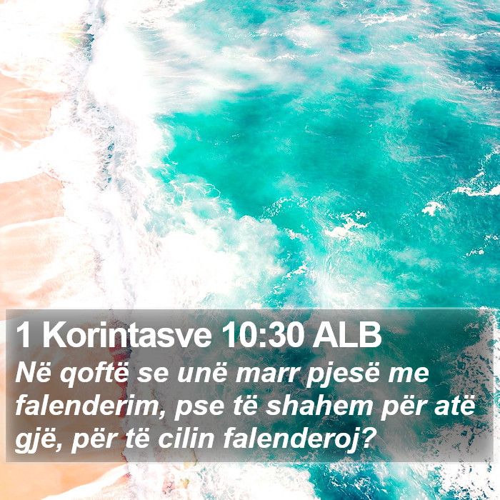 1 Korintasve 10:30 ALB Bible Study