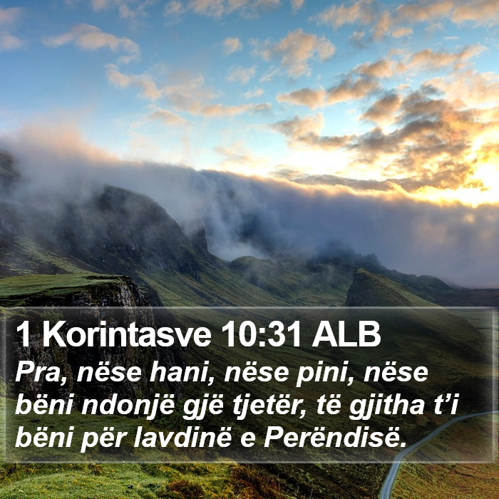 1 Korintasve 10:31 ALB Bible Study