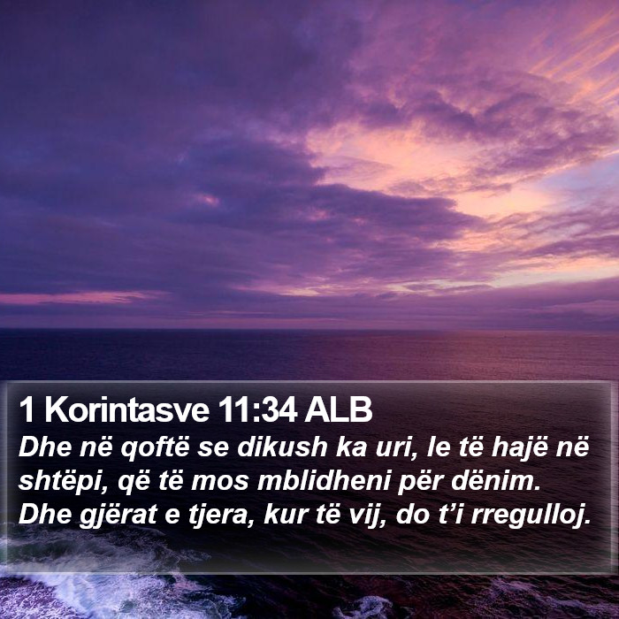 1 Korintasve 11:34 ALB Bible Study