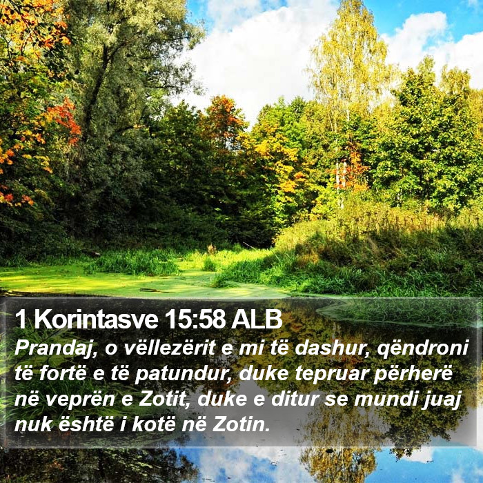 1 Korintasve 15:58 ALB Bible Study