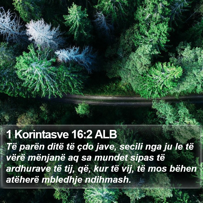 1 Korintasve 16:2 ALB Bible Study