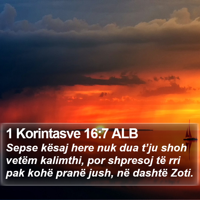 1 Korintasve 16:7 ALB Bible Study