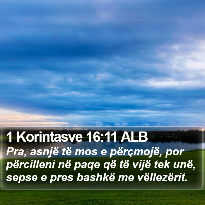 1 Korintasve 16:11 ALB Bible Study