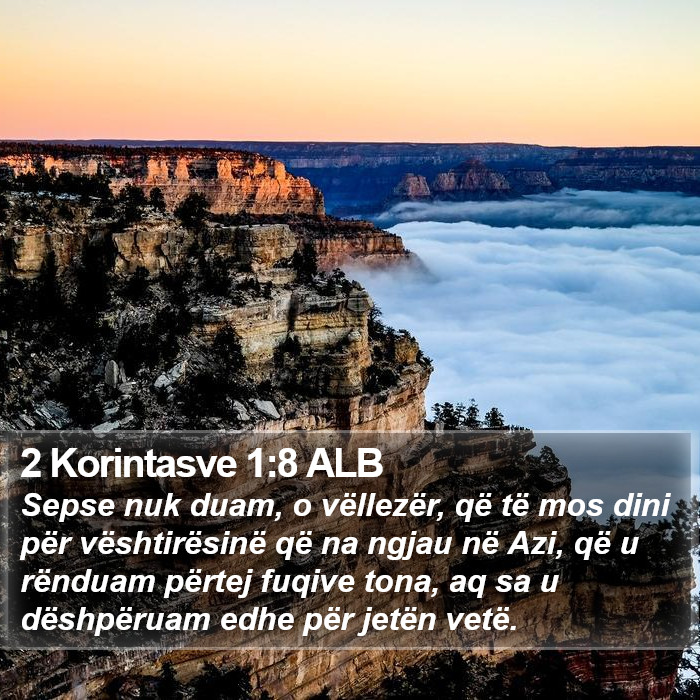 2 Korintasve 1:8 ALB Bible Study