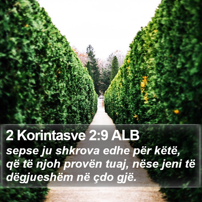 2 Korintasve 2:9 ALB Bible Study