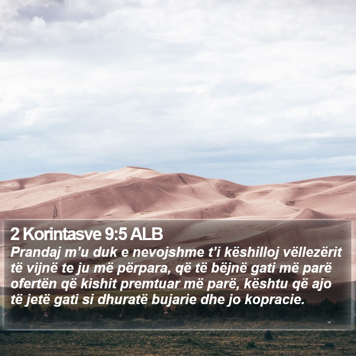 2 Korintasve 9:5 ALB Bible Study