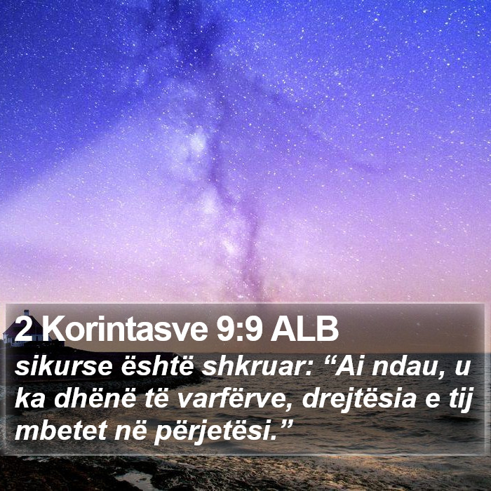 2 Korintasve 9:9 ALB Bible Study