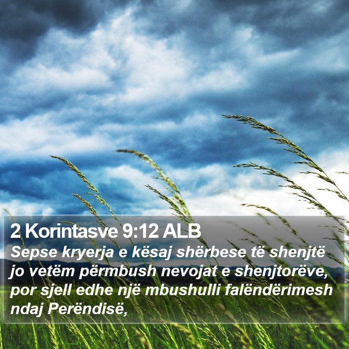 2 Korintasve 9:12 ALB Bible Study