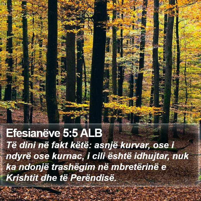 Efesianëve 5:5 ALB Bible Study