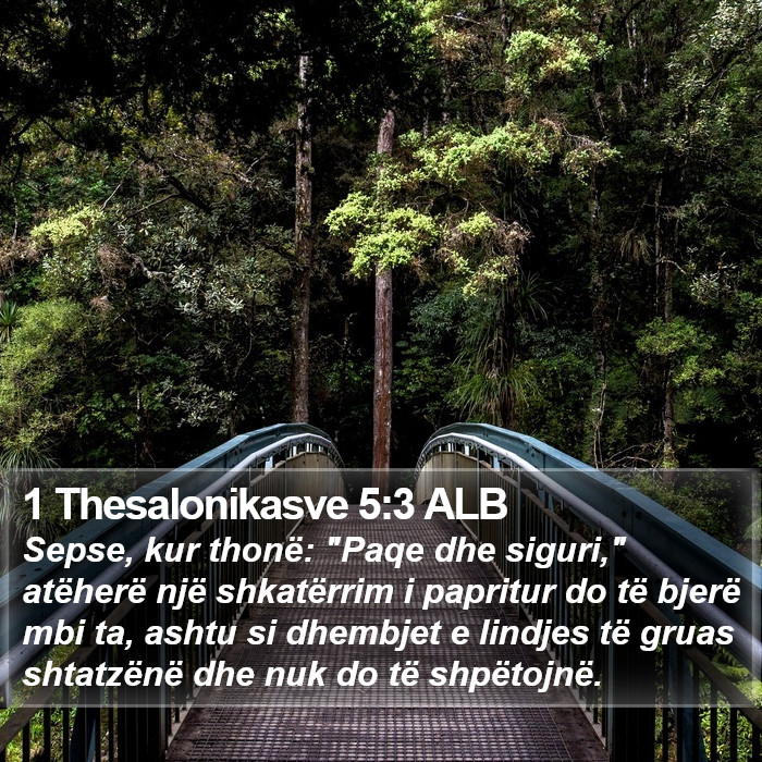 1 Thesalonikasve 5:3 ALB Bible Study