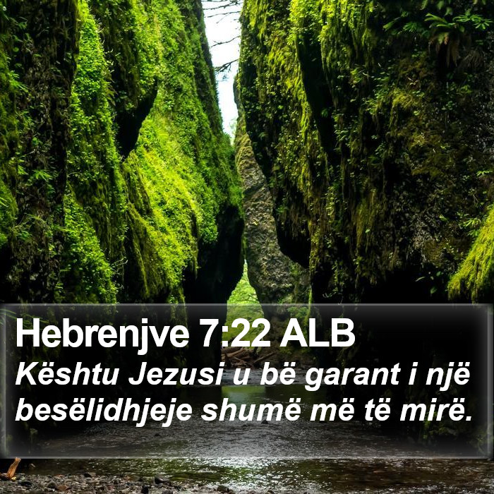 Hebrenjve 7:22 ALB Bible Study