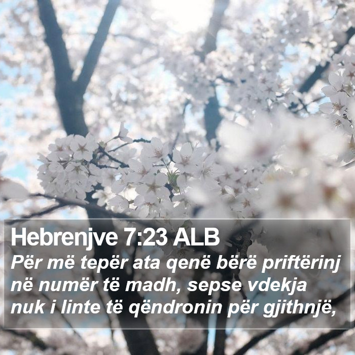 Hebrenjve 7:23 ALB Bible Study