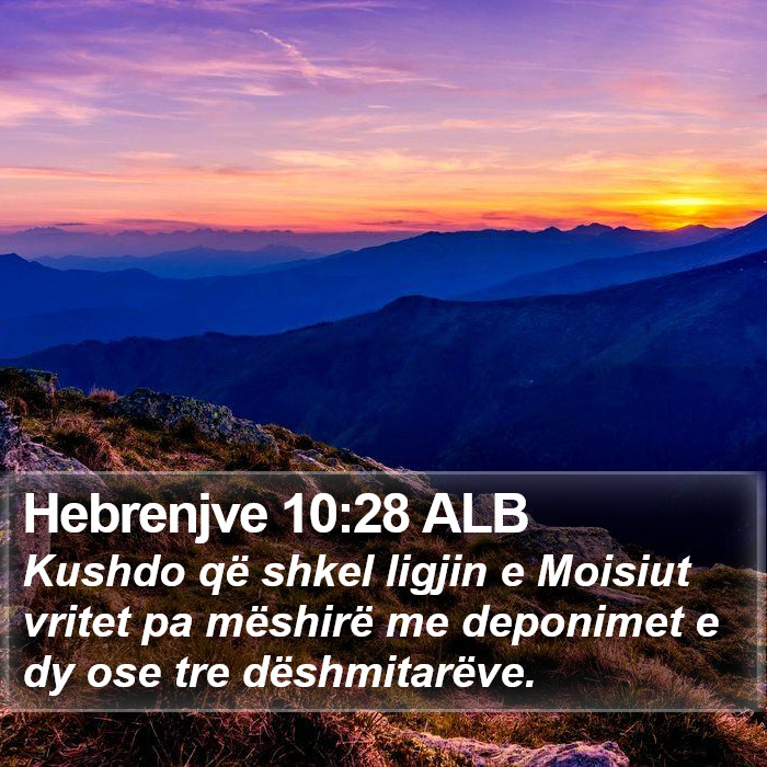 Hebrenjve 10:28 ALB Bible Study