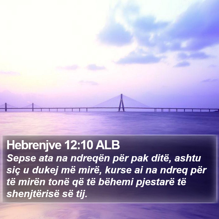 Hebrenjve 12:10 ALB Bible Study