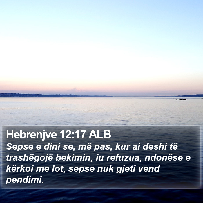 Hebrenjve 12:17 ALB Bible Study