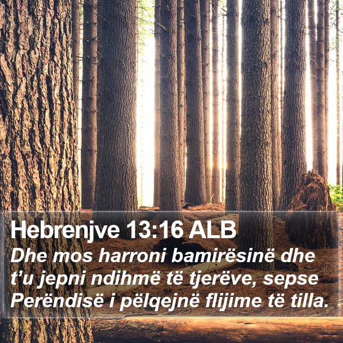 Hebrenjve 13:16 ALB Bible Study