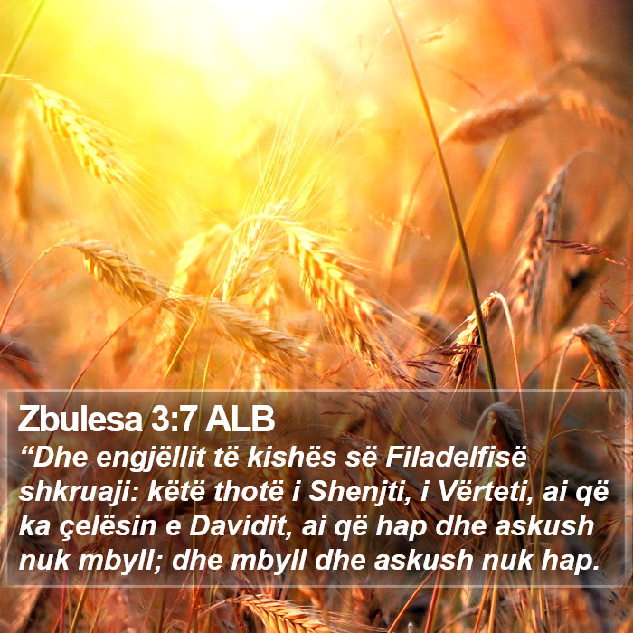 Zbulesa 3:7 ALB Bible Study