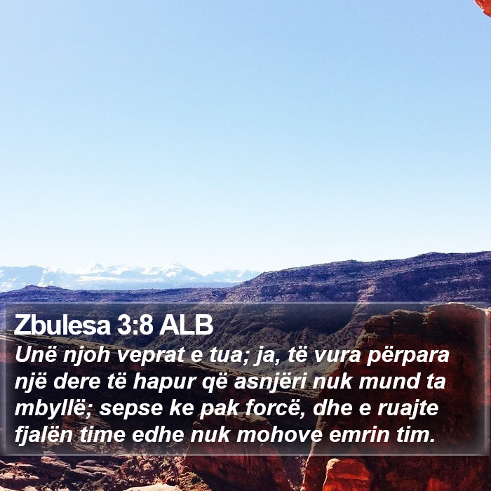 Zbulesa 3:8 ALB Bible Study