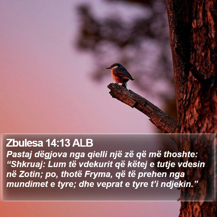 Zbulesa 14:13 ALB Bible Study