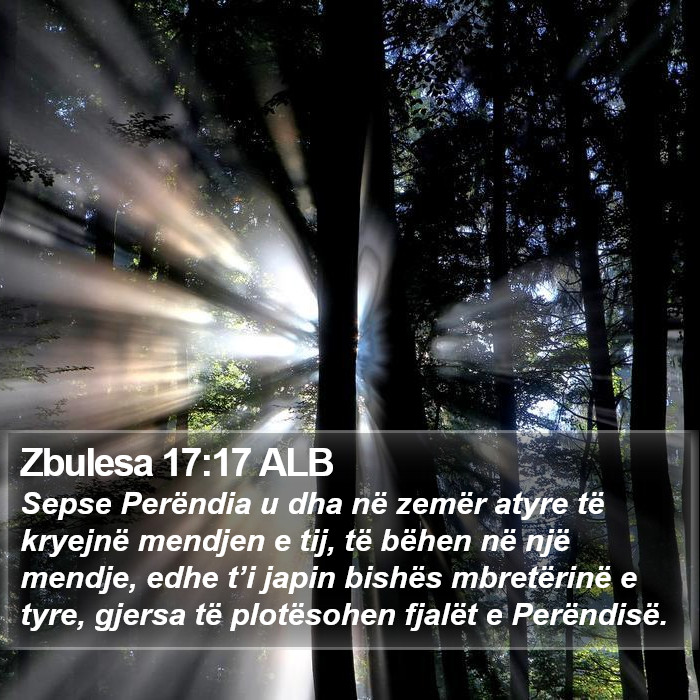 Zbulesa 17:17 ALB Bible Study