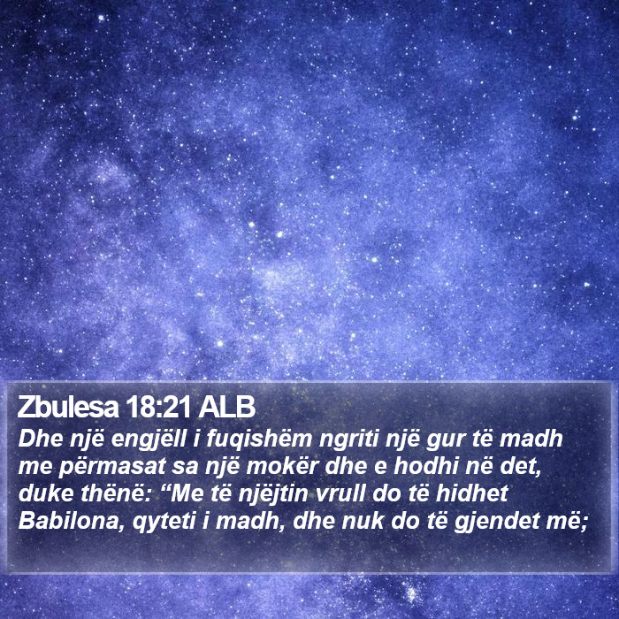 Zbulesa 18:21 ALB Bible Study